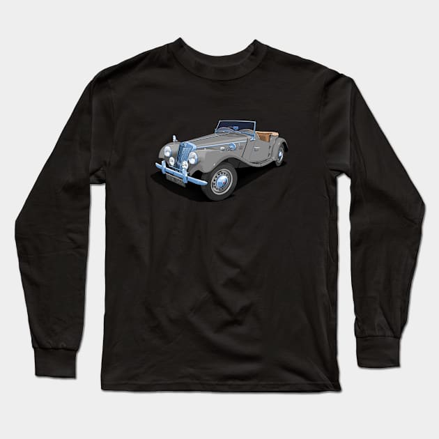 1954 MG TF sports car in birch grey Long Sleeve T-Shirt by candcretro